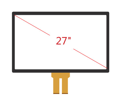 Ενσωματωμένη» G+G προβολική χωρητική οθόνη αφής 27, επιτροπή οθόνης αφής LCD