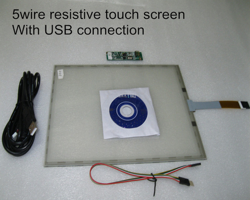 Ανθεκτικό γυαλί επιτροπής TP αφής Tft συνήθειας με το καλώδιο USB και το καλώδιο 5
