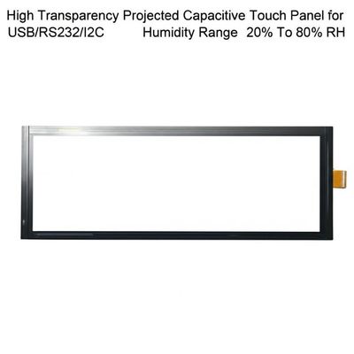 Προβαλλόμενο χωρητικό πάνελ αφής υψηλής διαφάνειας για USB/RS232/I2C Εύρος υγρασίας 20% έως 80% RH