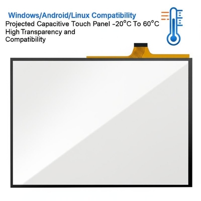 Windows/Android/Linux Compatibility Projected Capacitive Touch Panel -20°C To 60°C with High Transparency and Compatibility